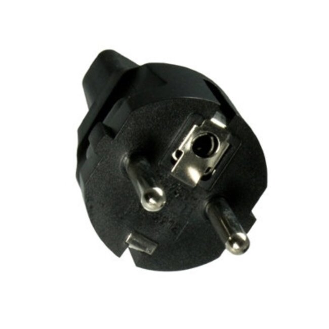 C13 - CEE 7/7 stroomadapter / zwart
