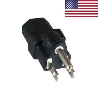 DINIC C13 - Type B / Amerika stroomadapter / zwart / zwart