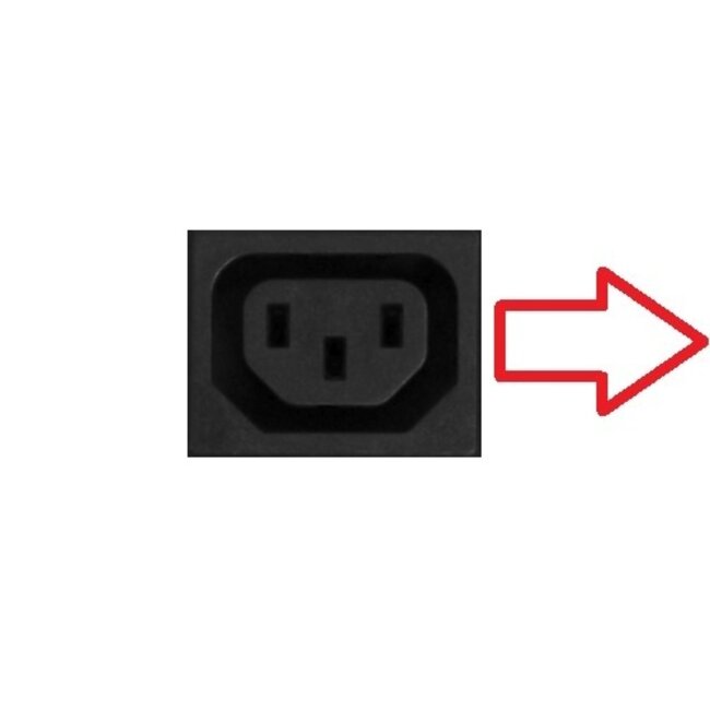 C13 (haaks/links) - C14 stroomadapter / zwart