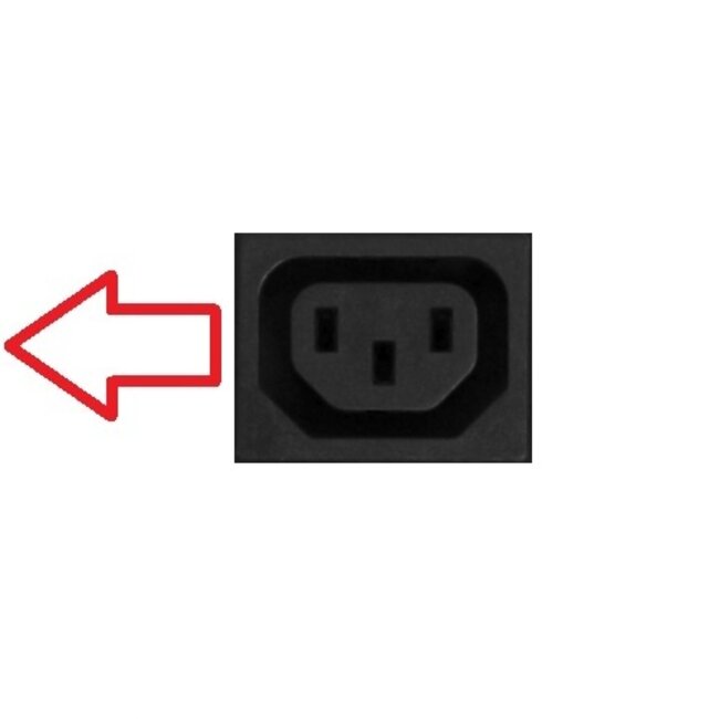 C13 (haaks/rechts) - C14 stroomadapter / zwart