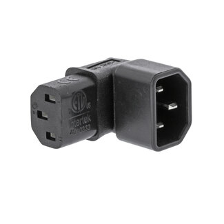 InLine C13 - C14 voeding adapter - haaks / zwart