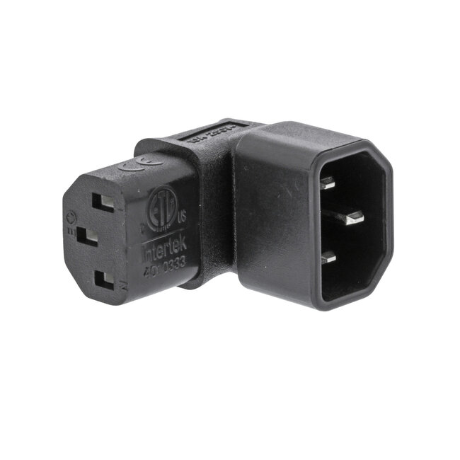 C13 - C14 voeding adapter - haaks / zwart