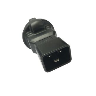 DINIC C20 - CEE 7/3 stroomadapter voor UPS/PDU / zwart