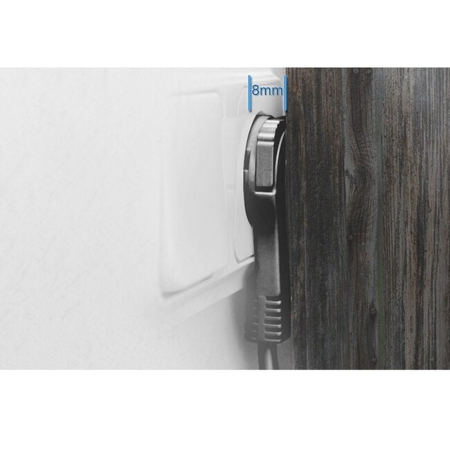 CEE 7/7 geaarde stroomstekker | haaks (plat) met hendel | zwart