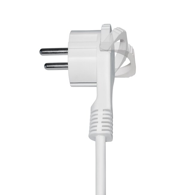 CEE 7/7 geaarde stroomstekker | haaks (plat) met hendel | wit