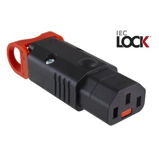 IEC LOCK C13 apparaatstekker met IEC Lock / zwart