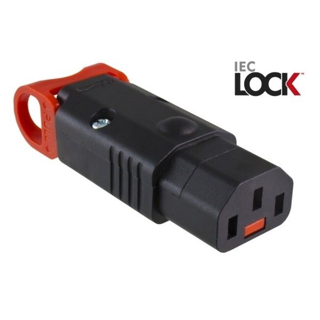 C13 apparaatstekker met IEC Lock / zwart