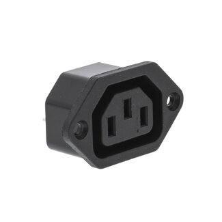 DINIC C13 inbouw apparaatconnector - 10A / zwart