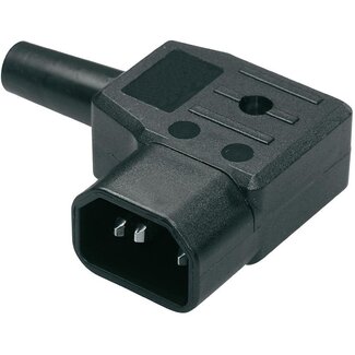 Bachmann Bachmann C14 stroomstekker | haaks (naar links) | zwart