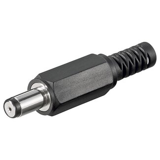 Goobay DC connector recht - 5,0 x 0,8 mm - soldeerbaar / zwart