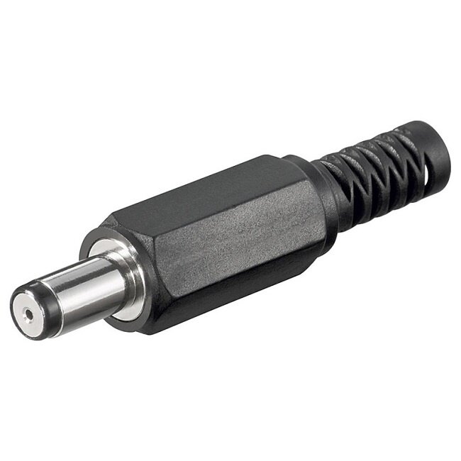DC connector recht - 5,0 x 0,8 mm - soldeerbaar / zwart