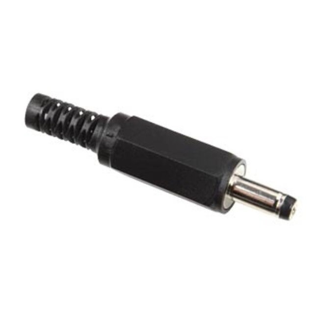 DC connector recht extra lang - 5,0 x 1,5 mm - soldeerbaar / zwart
