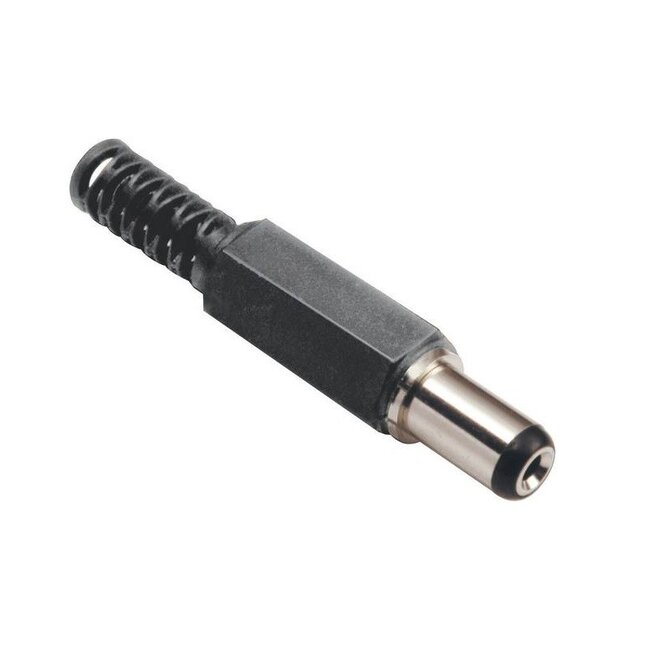 DC connector recht - 5,0 x 2,1 mm - soldeerbaar / zwart