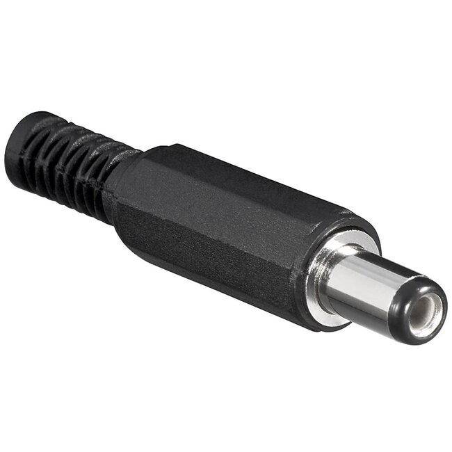 DC (m) connector recht - 5,5 x 2,1 mm - soldeerbaar / zwart