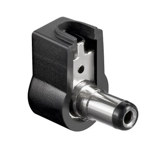 Goobay DC (m) connector haaks - 5,5 x 2,1 mm - soldeerbaar / zwart