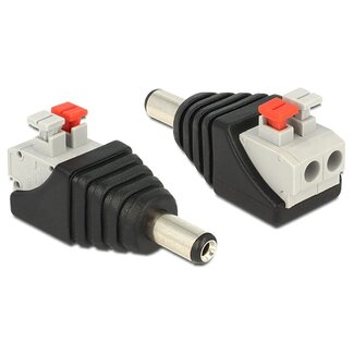 DeLOCK DC voeding klem-connector (m) 2,1mm x 5,5mm