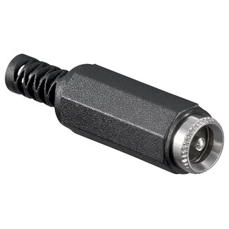 Goobay DC (v) connector recht - 5,0 x 2,1 mm / 5,5 x 2,1 mm - soldeerbaar / zwart
