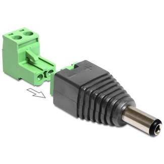 DeLOCK DC voeding schroef-connector (m) 2,5mm x 5,5mm - tweedelig