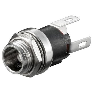 Goobay Soldeerbare vrouwelijke DC inbouw-connector 2,5mm voor paneelmontage - gesloten circuit