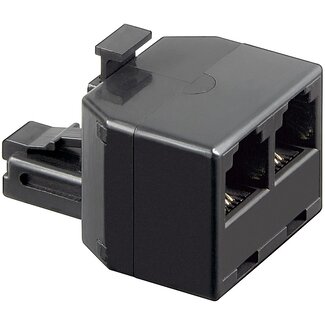 S-Impuls RJ11 (m) - 2x RJ11 (v) telefoon splitter / zwart
