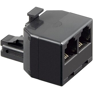 S-Impuls RJ12 (m) - 2x RJ12 (v) telefoon splitter / zwart