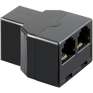 S-Impuls RJ12 (v) - 2x RJ12 (v) telefoon splitter / zwart