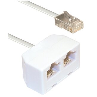 Transmedia RJ45 - RJ45 8-aderige ISDN telefoon splitter / wit - 15 meter