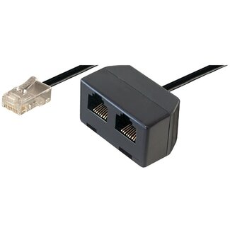 Transmedia RJ45 - RJ45 8-aderige ISDN telefoon splitter / zwart - 10 meter