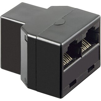 Goobay ISDN splitter 1x RJ45 (v) - 2x RJ45 (v) (8P8C) / zwart