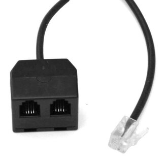 S-Impuls Telefoon splitter 1x RJ10 (m) - 2x RJ10 (v) / zwart - 0,10 meter