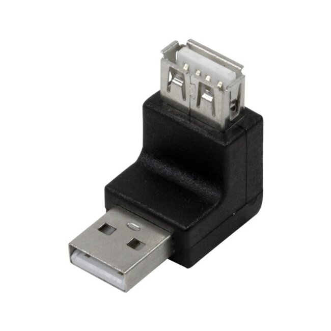 USB naar USB adapter / haaks naar boven - USB2.0 / zwart