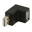 USB naar USB adapter - volledig bedekt / haaks naar boven - USB2.0 / zwart