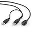 USB naar USB Y-kabel - USB2.0 - tot 0,5A / zwart - 0,90 meter
