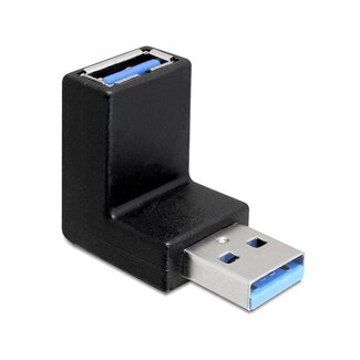InLine USB-A (m) - USB-A (v) haakse adapter - haaks naar boven - USB3.0 / zwart