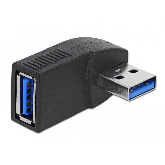 USB-A (m) - USB-A (v) haakse adapter - haaks naar rechts - USB3.0 / zwart