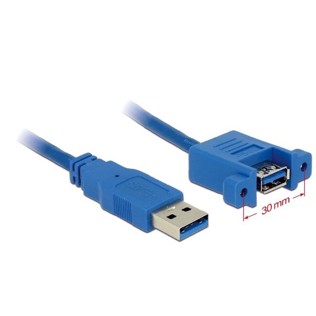 USB (m) - USB (v) inbouw adapter - 1 meter