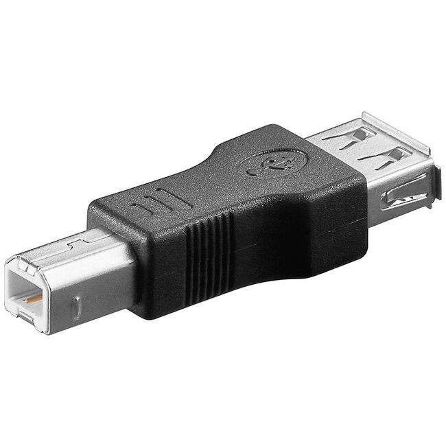 USB-B (m) - USB-A (v) adapter - USB2.0 / zwart