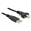 USB naar USB-B kabel met schroeven - USB2.0 - tot 2A / zwart - 1 meter