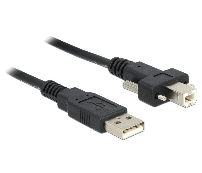 DeLOCK 2m USB 2.0 2m USB A USB B Mannelijk Mannelijk Zwart USB-kabel