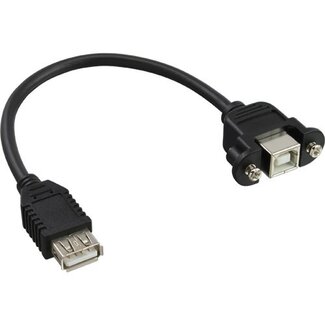 InLine USB2.0 - USB-A-USB-B adapter met montagemogelijkheid - 0,20 meter