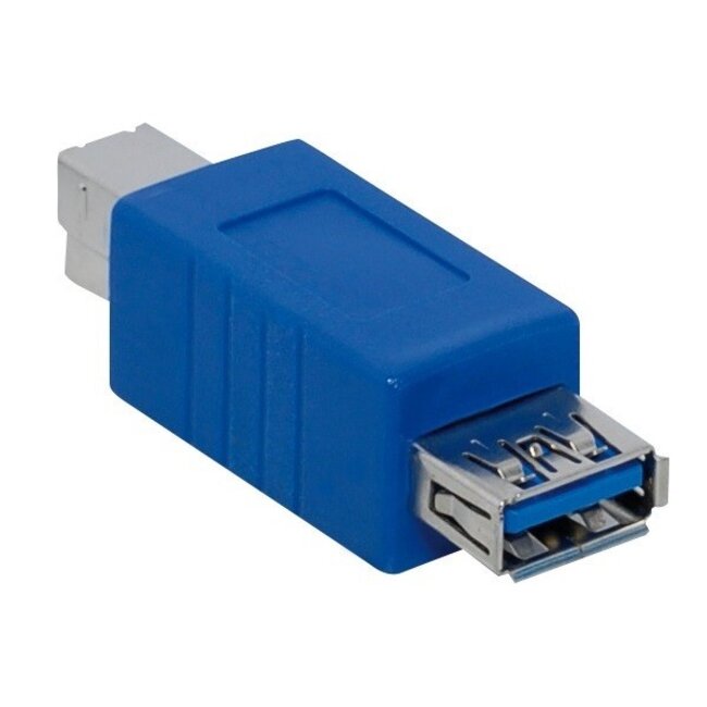 USB-B (m) - USB-A (v) adapter - USB3.0 / blauw