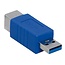 USB-A (m) - USB-B (v) adapter - USB3.0 / blauw