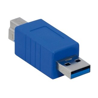 Transmedia USB-A (m) - USB-B (m) adapter - USB3.0 / blauw
