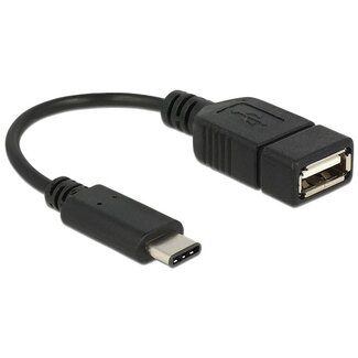Goobay USB-C (m) - USB-A (v) adapter - USB2.0 - tot 2A / zwart - 0,15 meter