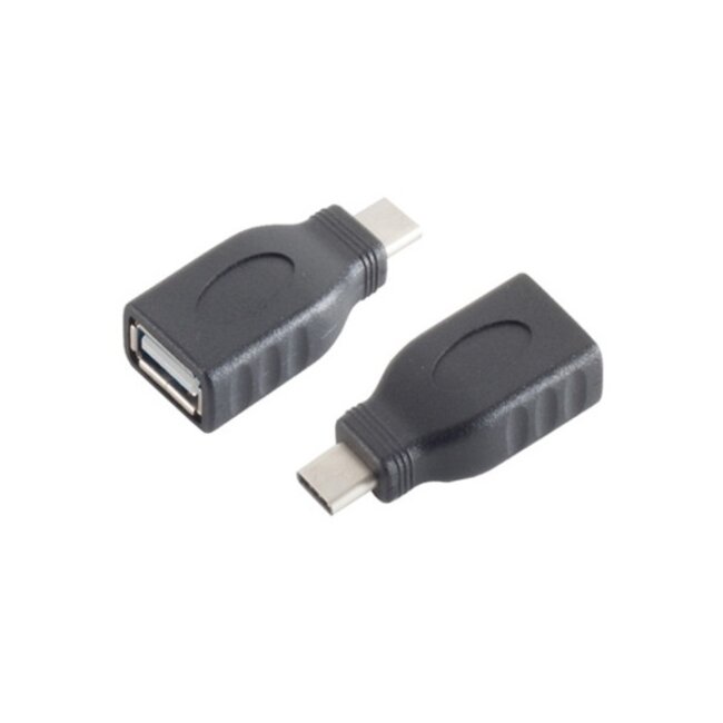 USB-C (m) - USB-A (v) adapter - USB2.0 / zwart