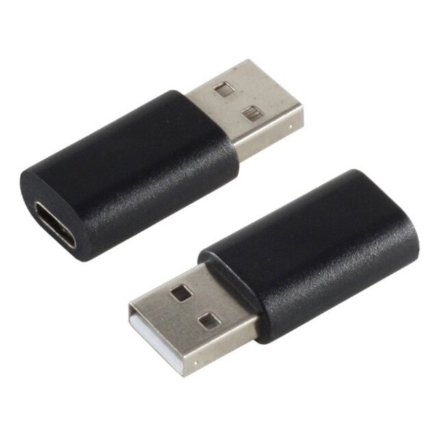 USB-A (m) - USB-C (v) adapter - USB2.0 / zwart