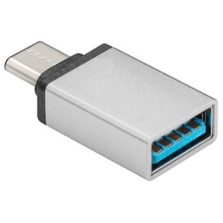 Coretek USB-C (m) - USB-A (v) adapter - compact - USB3.0 / zilver