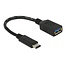 USB-C (m) - USB-A (v) (volledig bedekt) adapter - USB3.0 / zwart - 0,15 meter