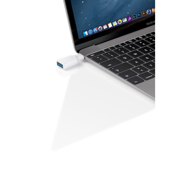 USB-C (m) - USB-A (v) adapter - USB3.0 / wit