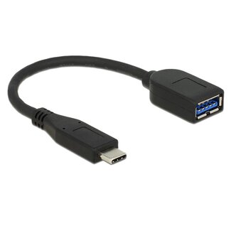 DeLOCK USB-C naar USB-A adapter - USB3.1 Gen 2 - tot 3A / zwart - 0,10 meter